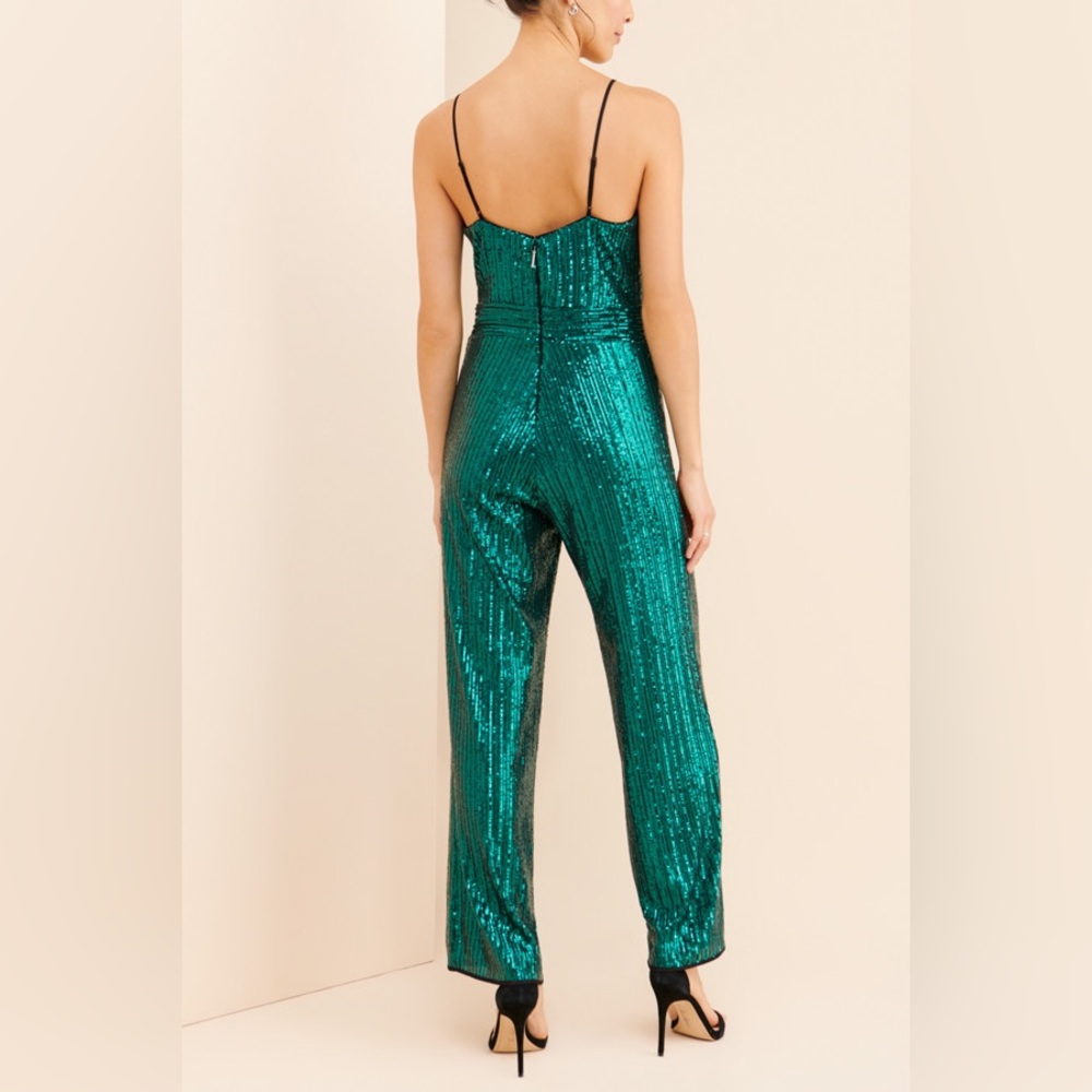 NWT SAYLOR Louisana Sequin Jumpsuit in Dark Green - Picture 2 of 12